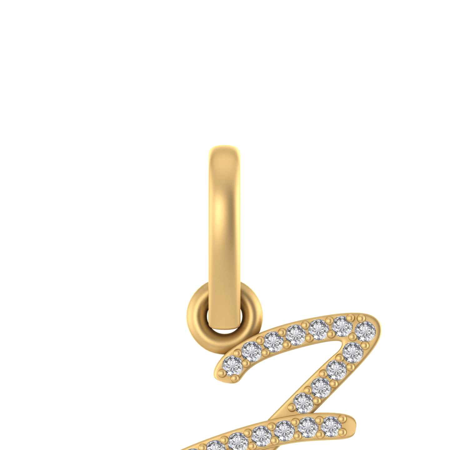 14K Gold Initial J Pendant 0.27 CTW