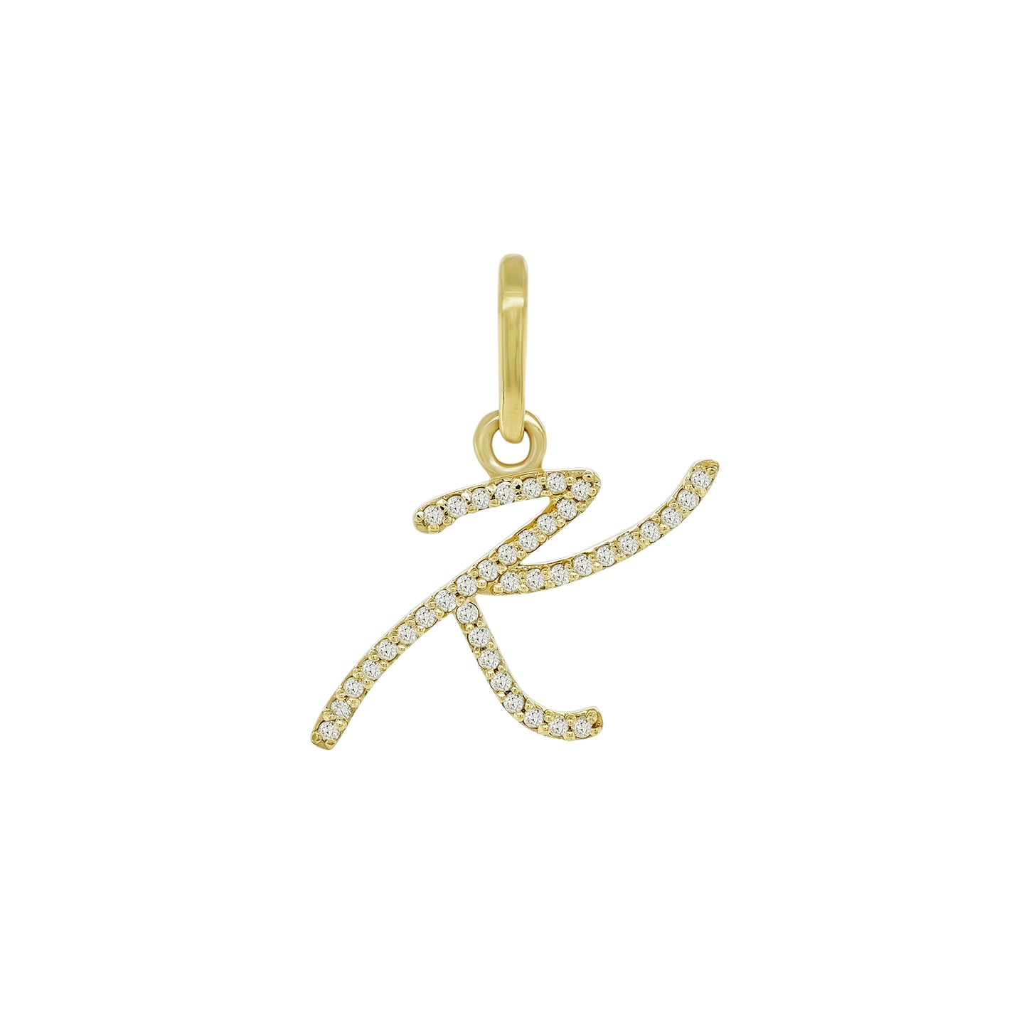 14K Gold Initial K Pendant 0.31 CTW