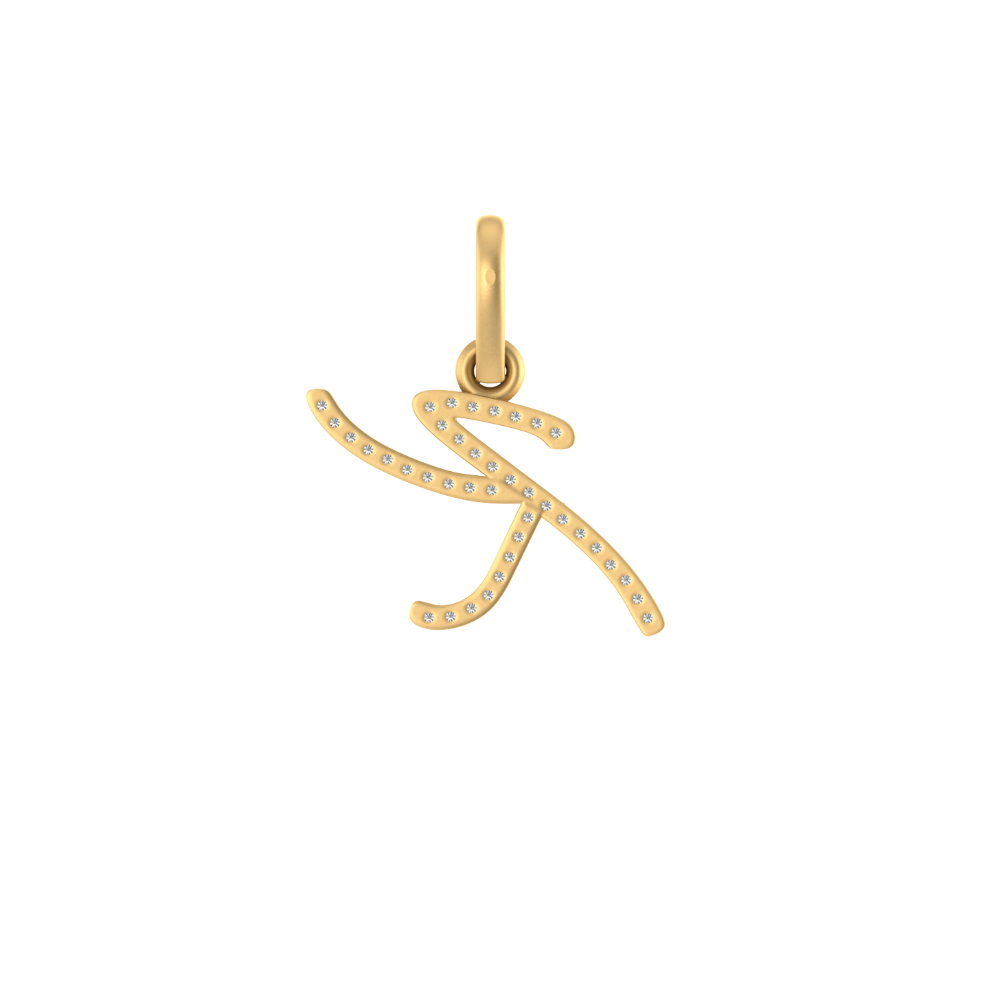 14K Gold Initial K Pendant 0.31 CTW