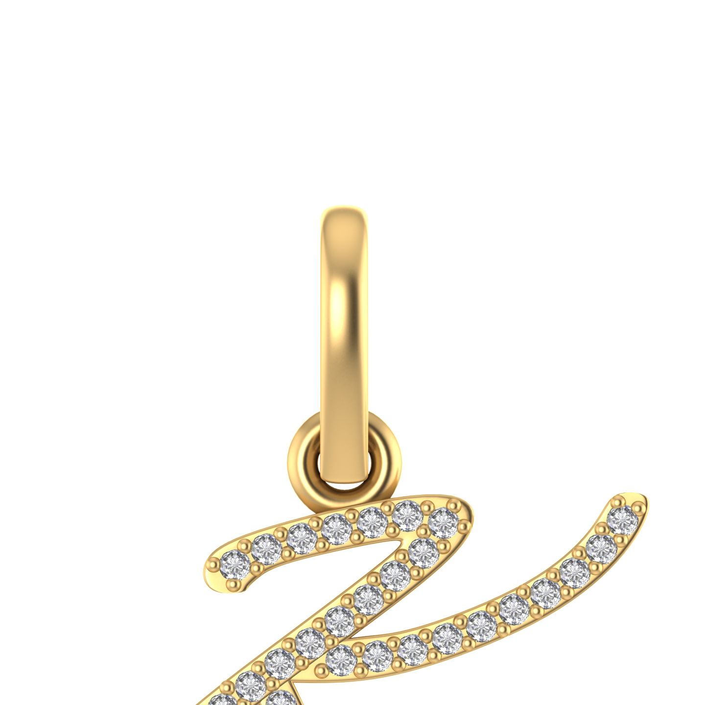 14K Gold Initial K Pendant 0.31 CTW