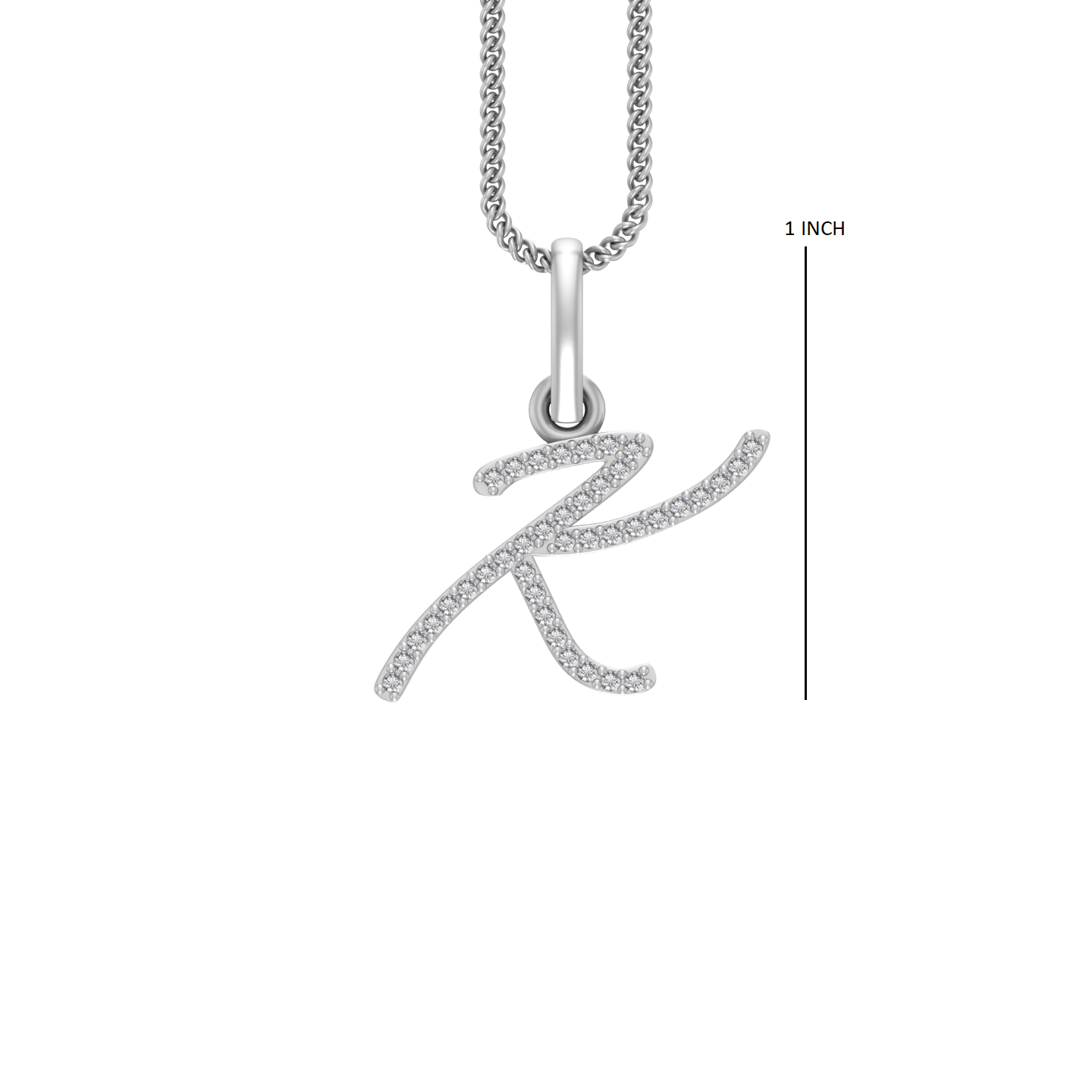 14K Gold Initial K Pendant 0.31 CTW