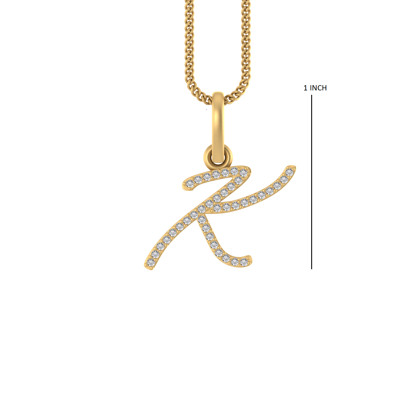 14K Gold Initial K Pendant 0.31 CTW