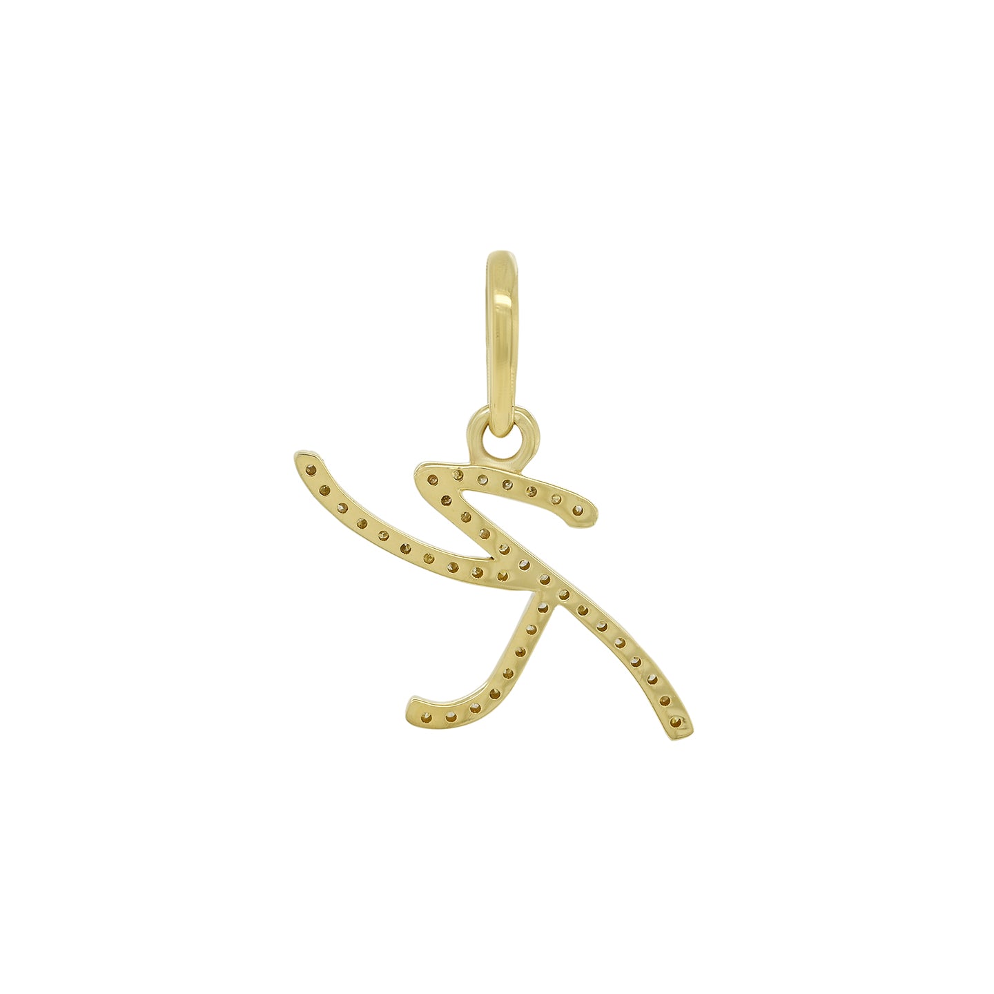 14K Gold Initial K Pendant 0.31 CTW