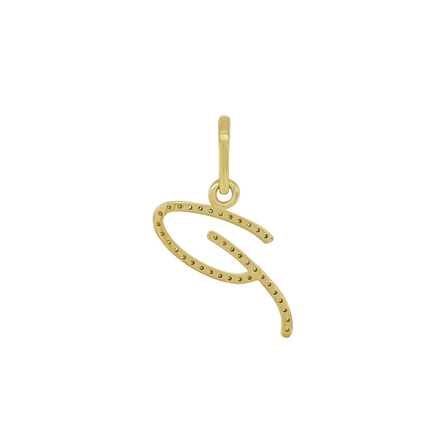 14K Gold Initial P Pendant 0.3 CTW