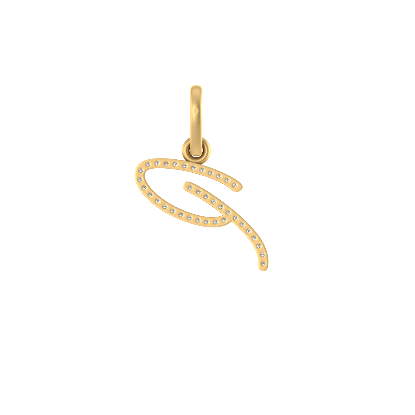 14K Gold Initial P Pendant 0.3 CTW