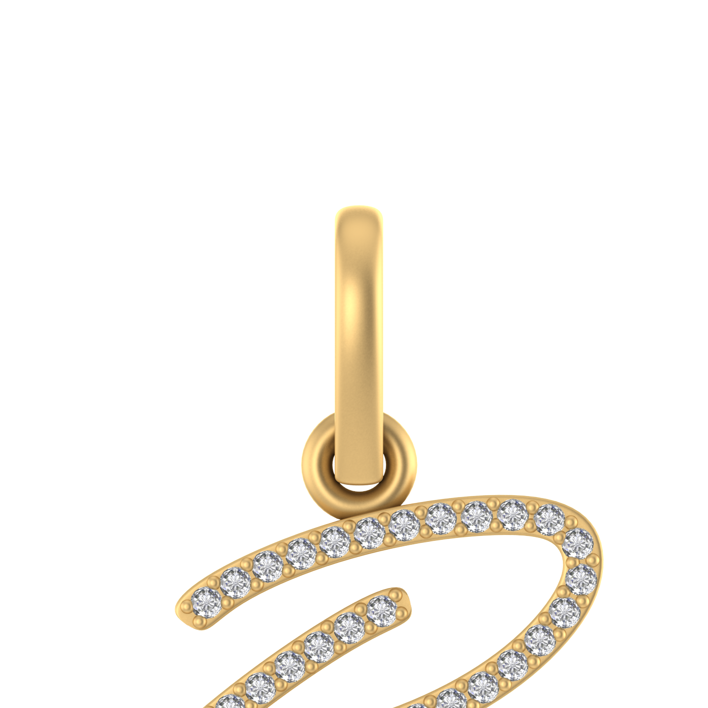 14K Gold Initial P Pendant 0.3 CTW