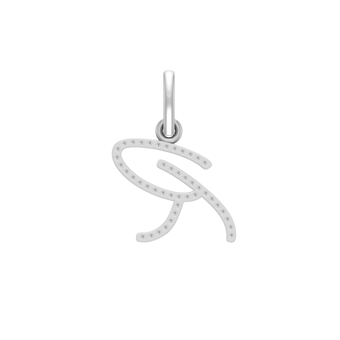 14K Gold Initial R Pendant 0.34 CTW