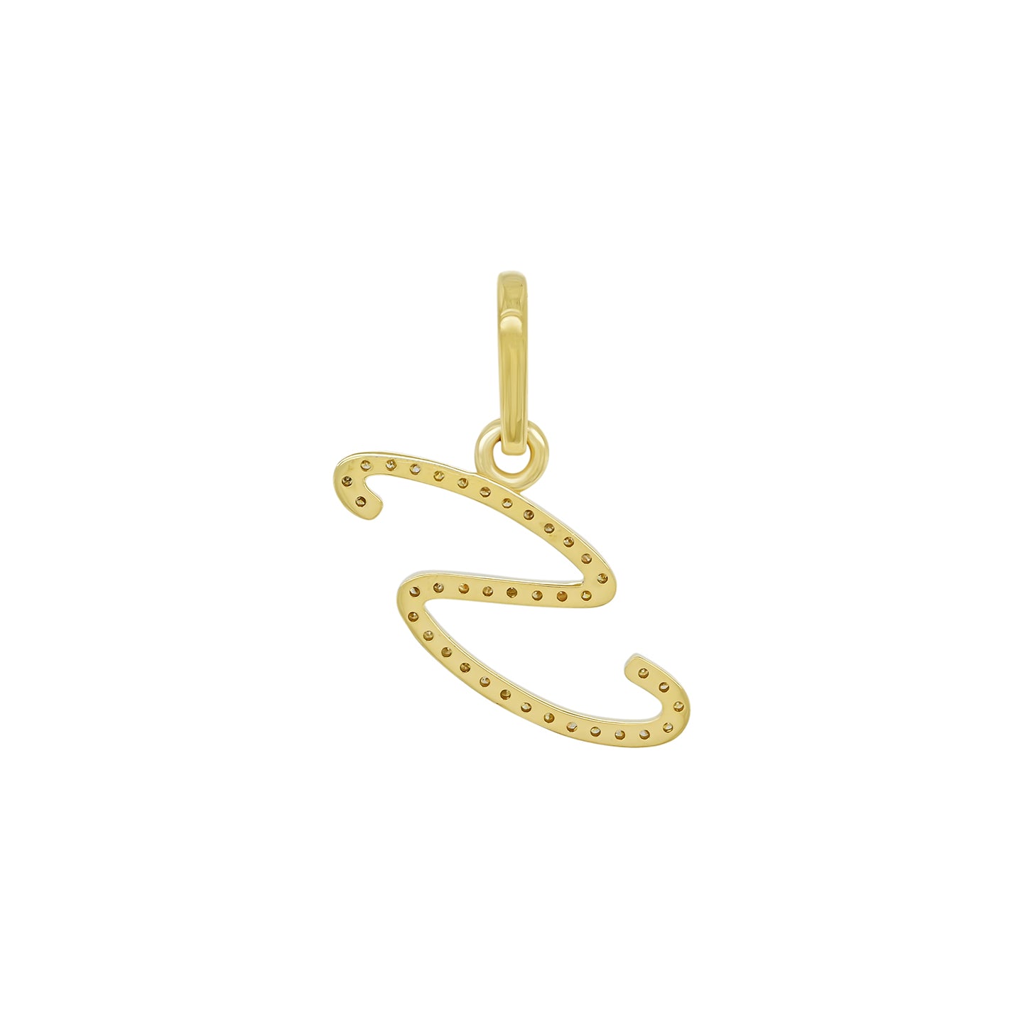 14K Gold Initial S Pendant 0.28 CTW