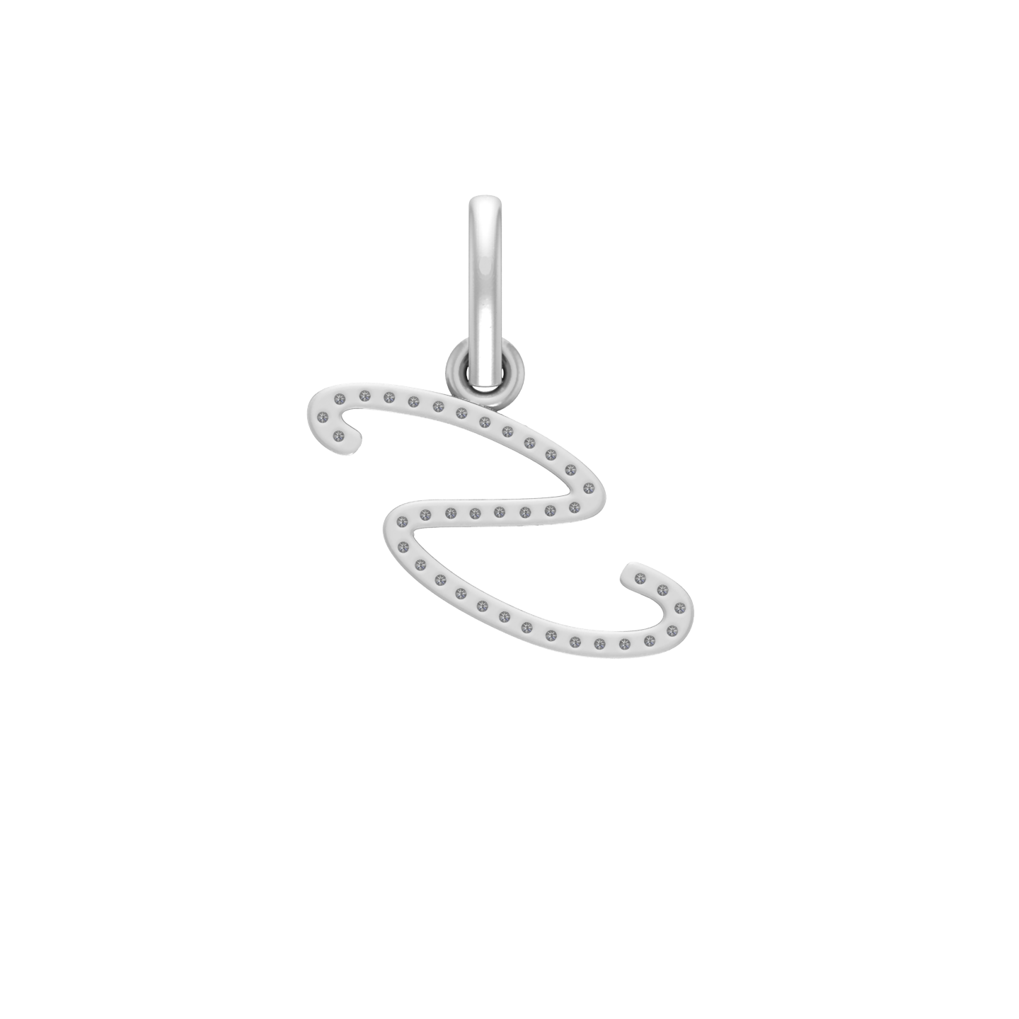 14K Gold Initial S Pendant 0.28 CTW