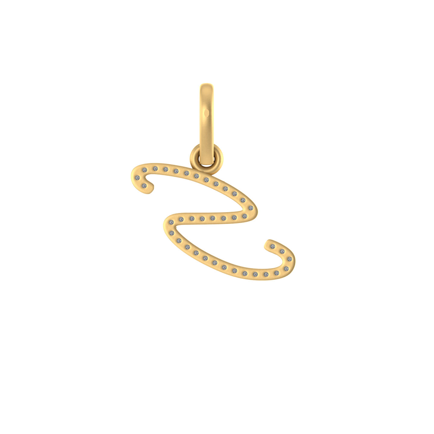 14K Gold Initial S Pendant 0.28 CTW