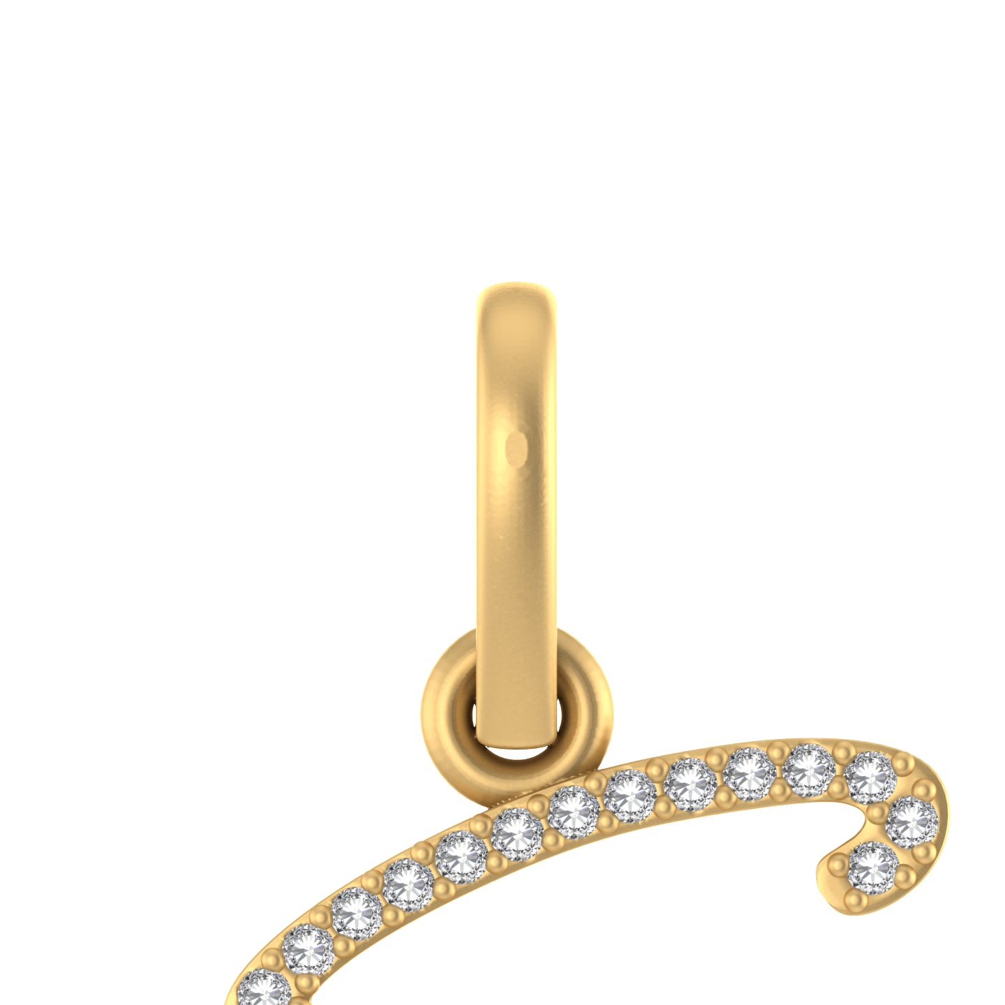 14K Gold Initial S Pendant 0.28 CTW