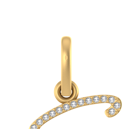 14K Gold Initial S Pendant 0.28 CTW