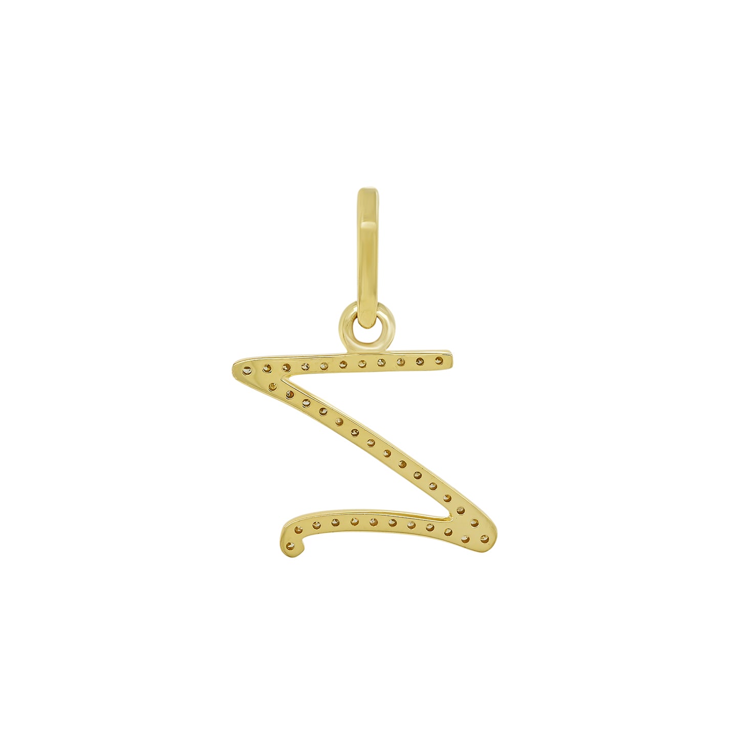 14K Gold Initial Z Pendant 0.28 CTW