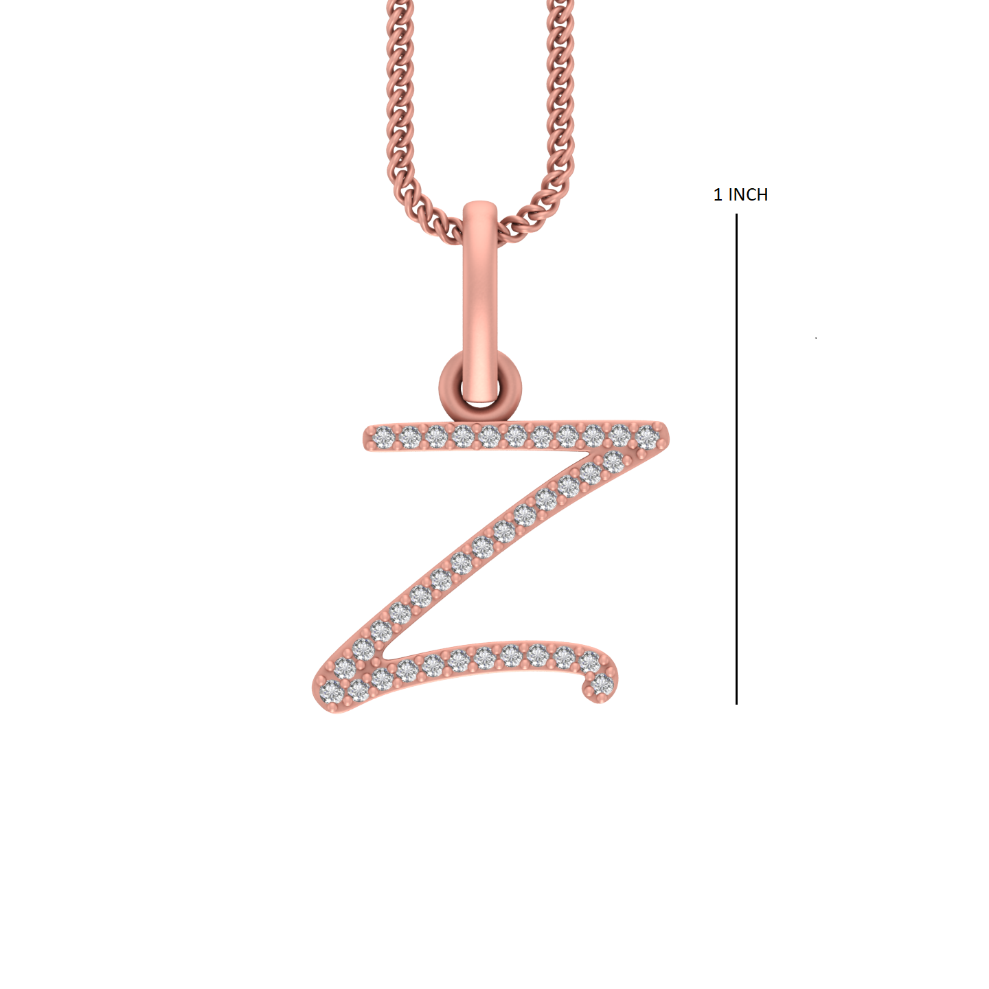 14K Gold Initial Z Pendant 0.28 CTW