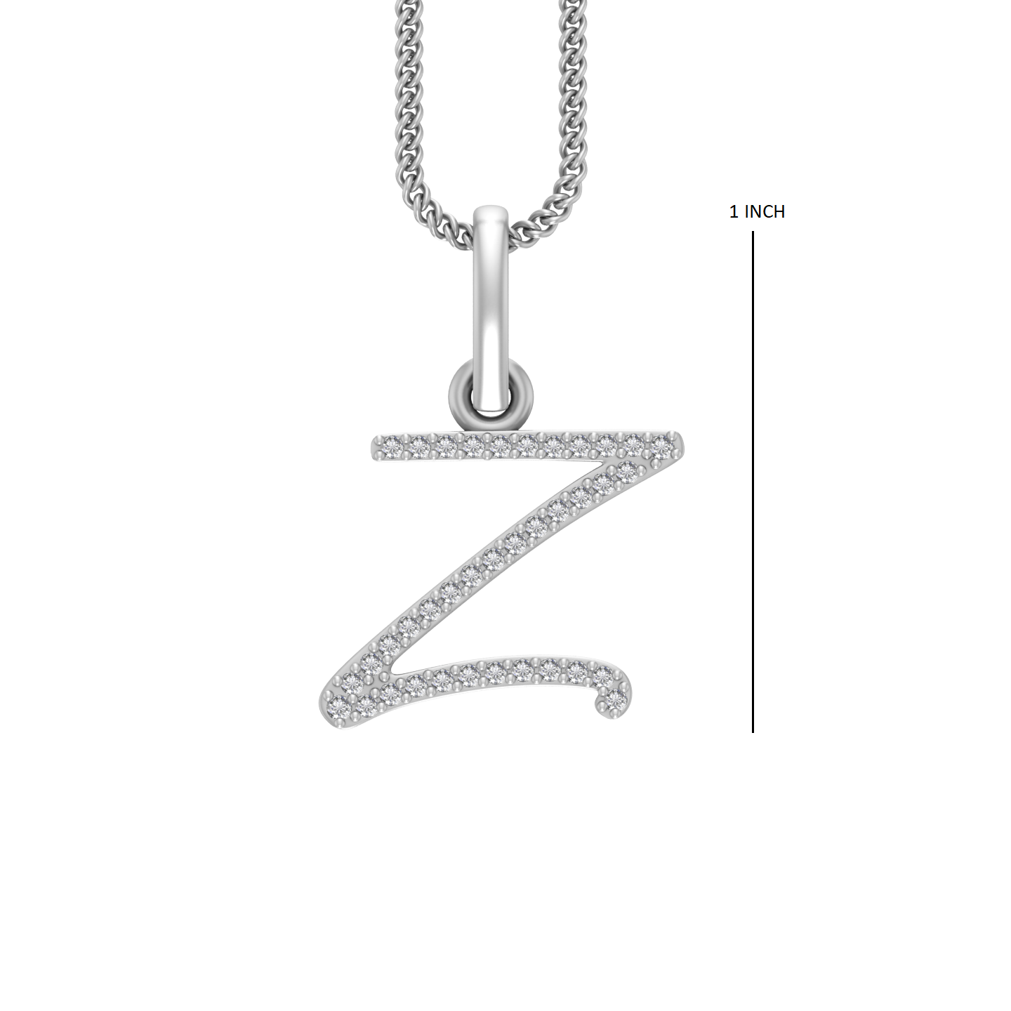 14K Gold Initial Z Pendant 0.28 CTW