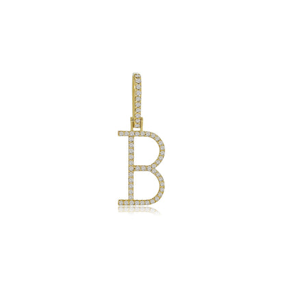 14K Gold Initial B Pendant