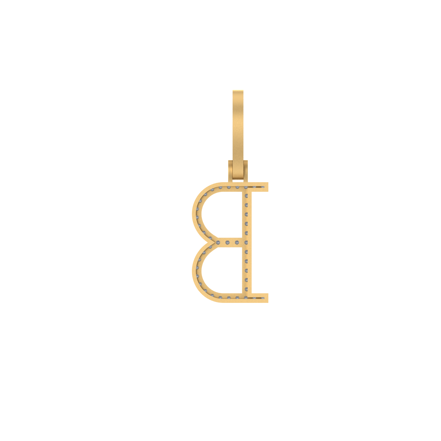 14K Gold Initial B Pendant