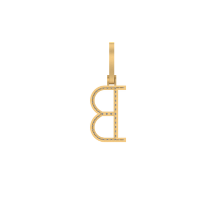 14K Gold Initial B Pendant