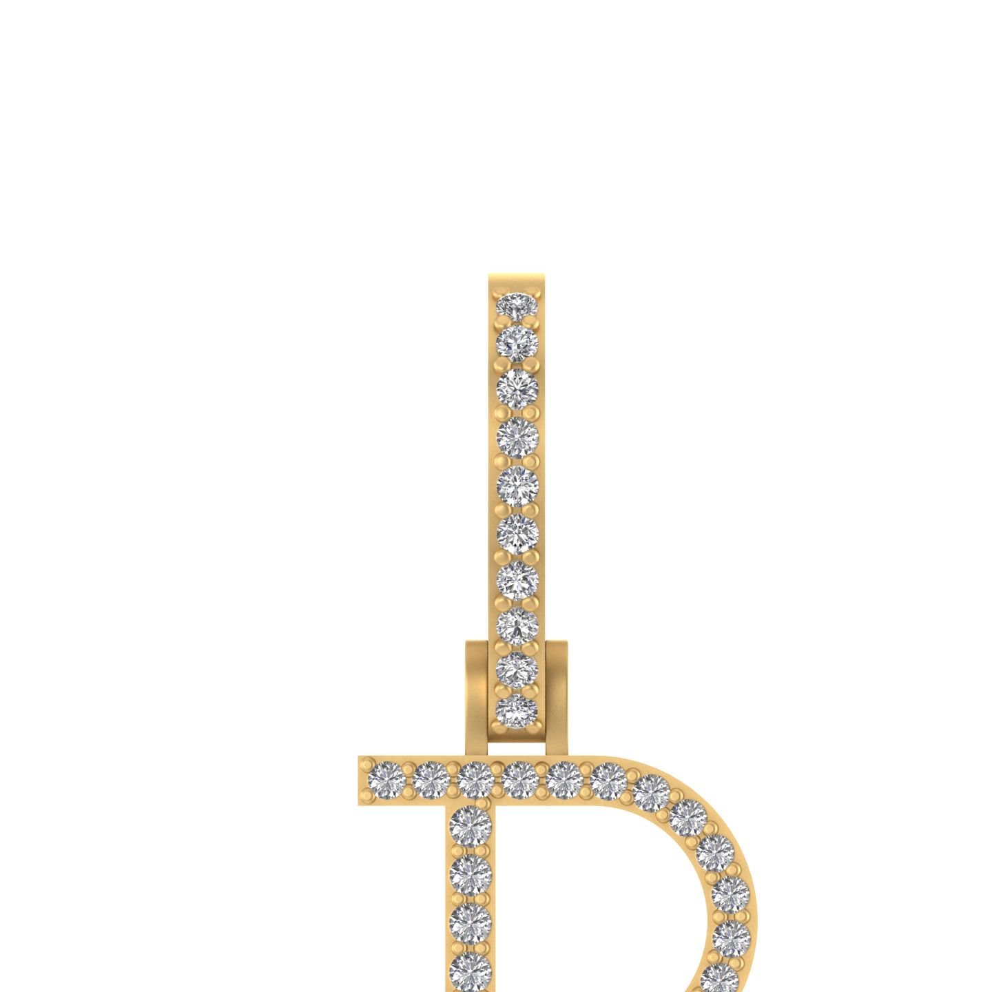 14K Gold Initial B Pendant