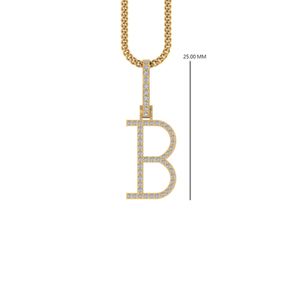 14K Gold Initial B Pendant