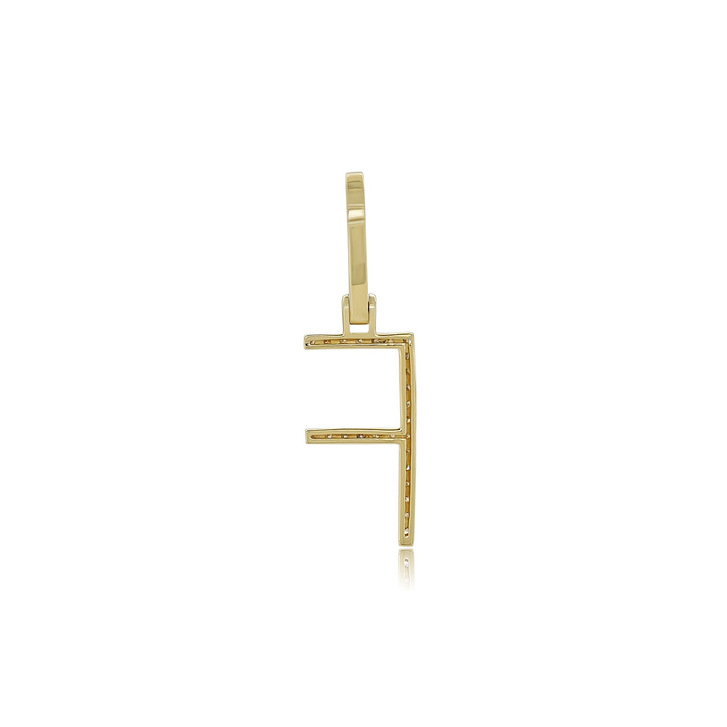 14K Gold Initial F Pendant