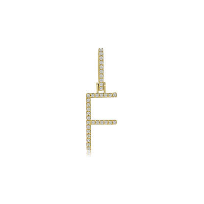 14K Gold Initial F Pendant