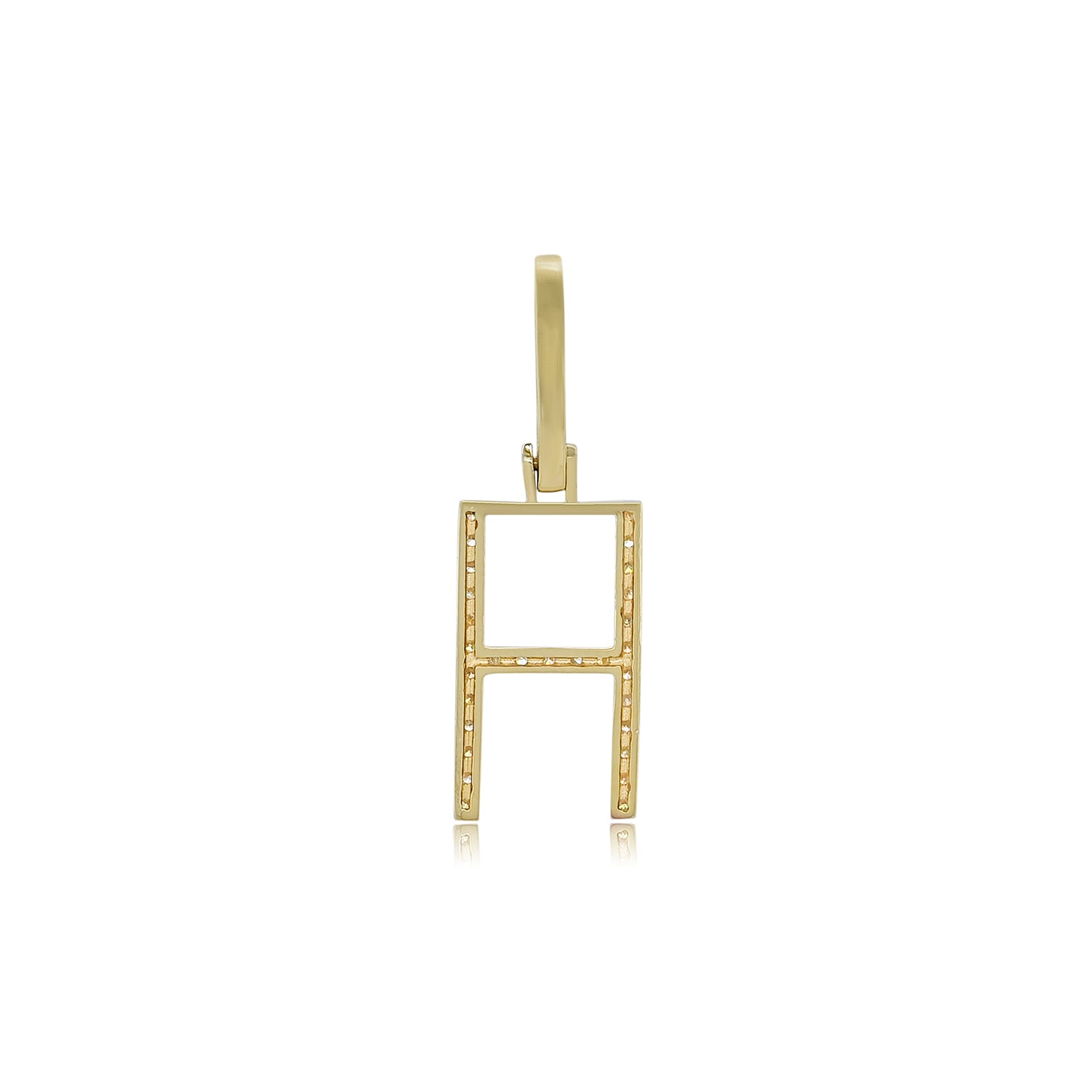 14K Gold Initial H Pendant