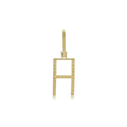 14K Gold Initial H Pendant