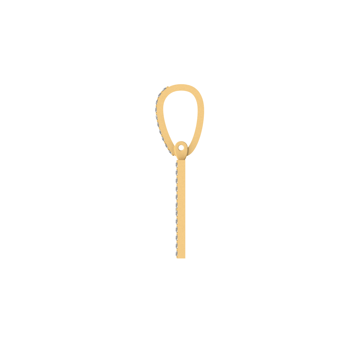 14K Gold Initial H Pendant