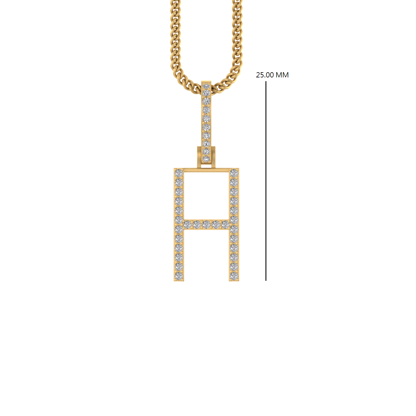 14K Gold Initial H Pendant