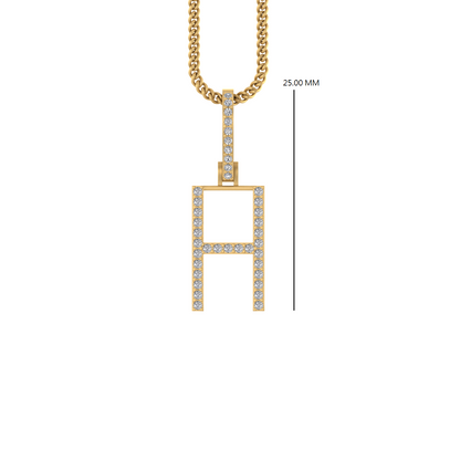 14K Gold Initial H Pendant