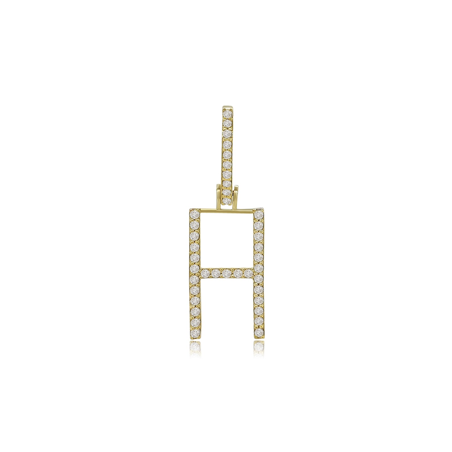 14K Gold Initial H Pendant