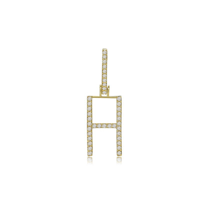 14K Gold Initial H Pendant