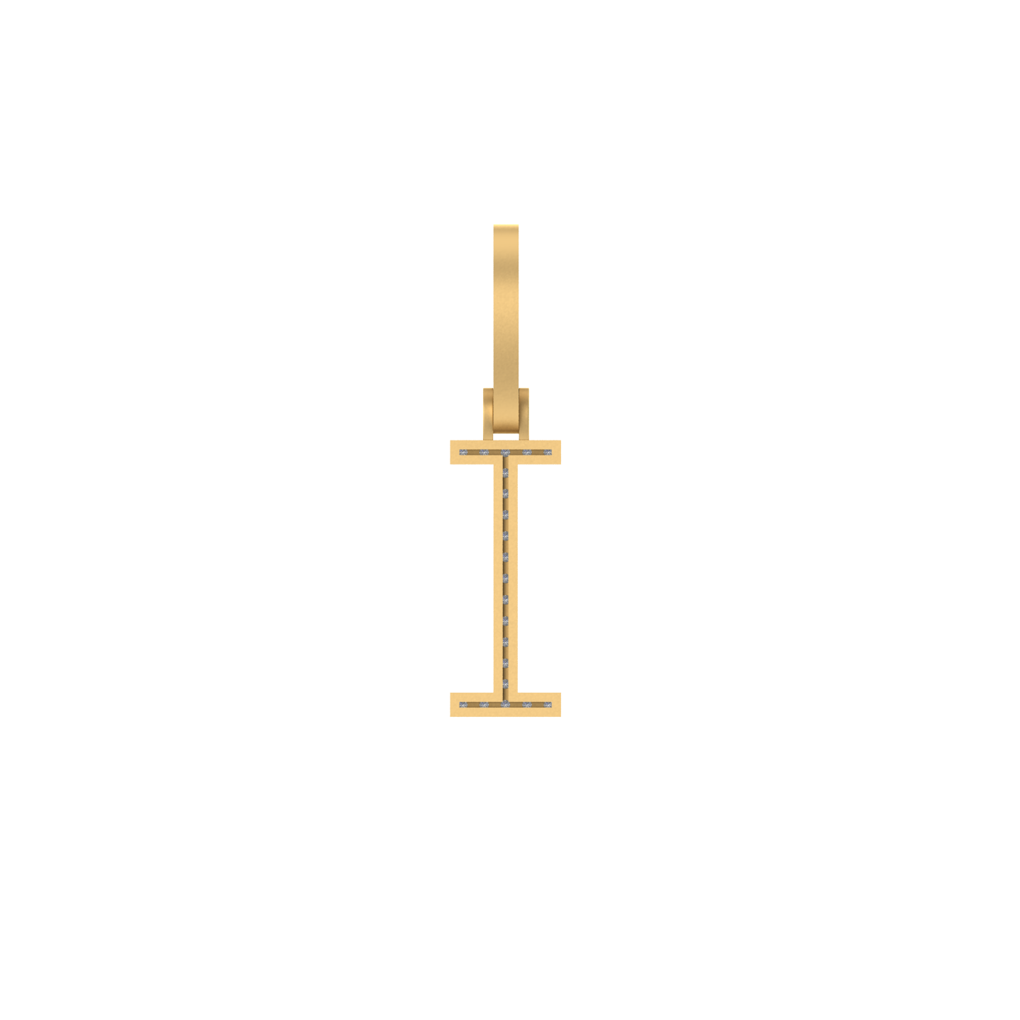 14K Gold Initial I Pendant