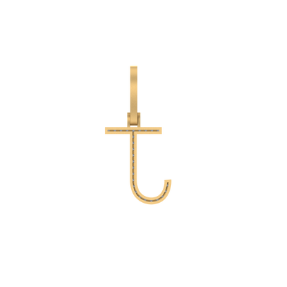 14K Gold Initial J Pendant