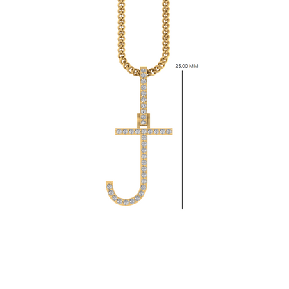 14K Gold Initial J Pendant