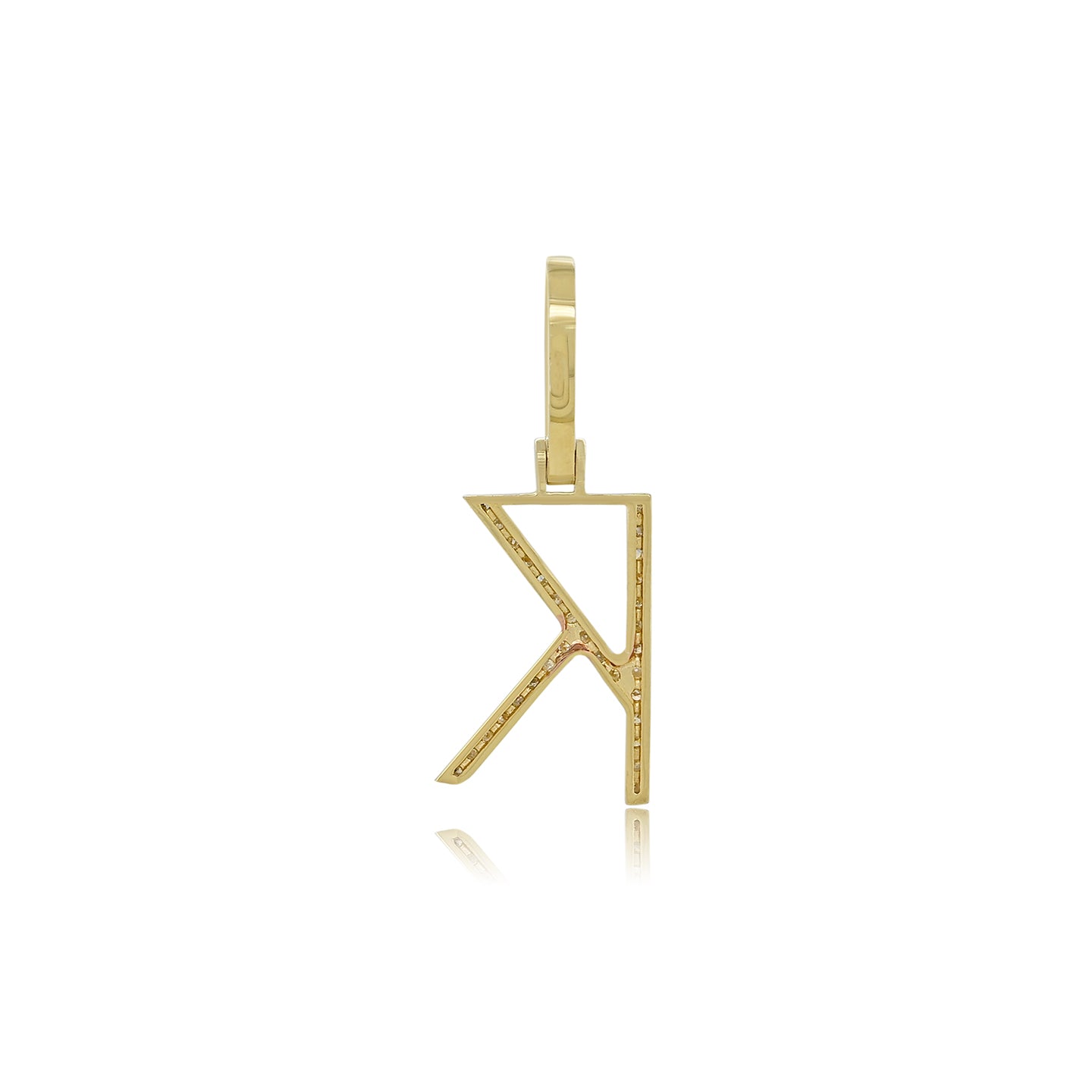 14K Gold Initial K Pendant