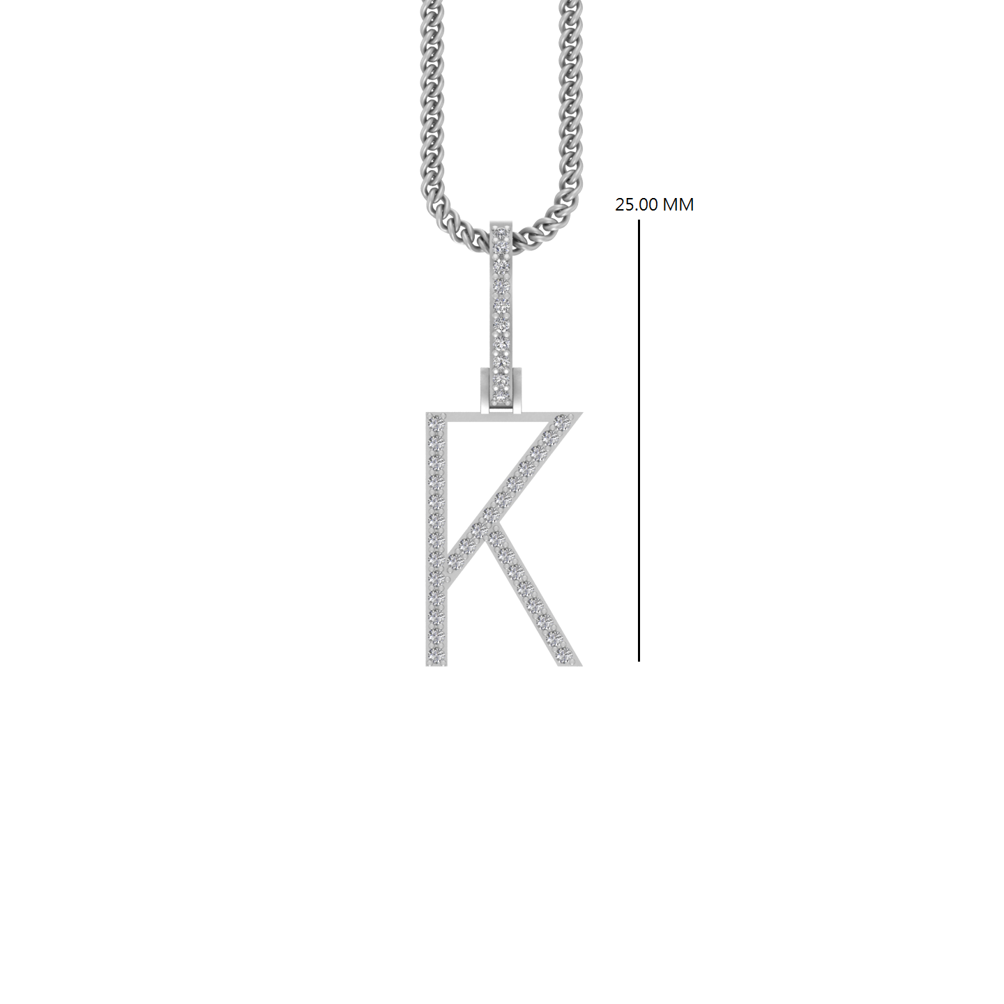 14K Gold Initial K Pendant