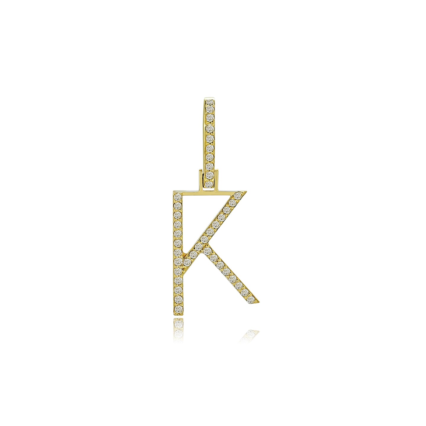 14K Gold Initial K Pendant