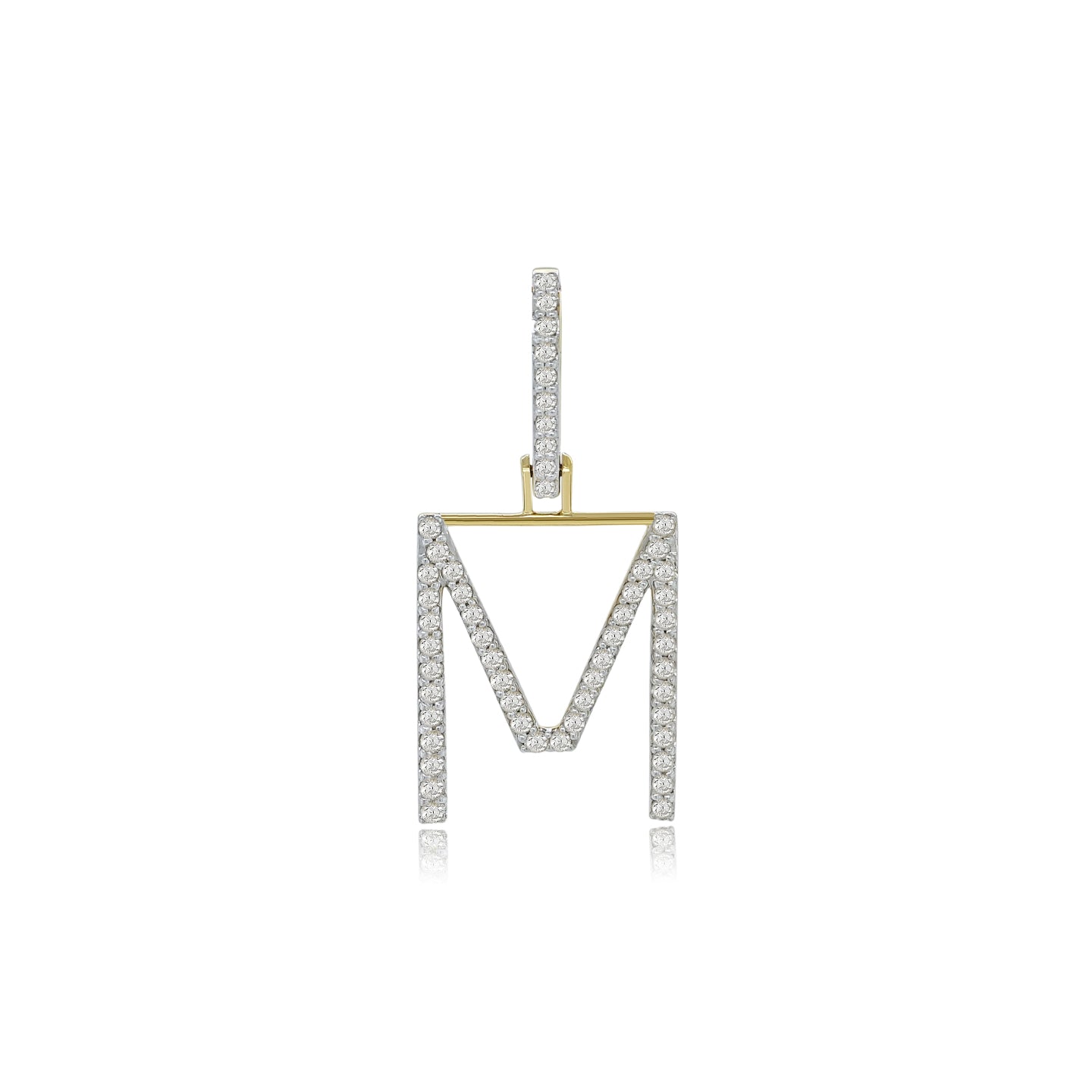 14K Gold Initial M Pendant