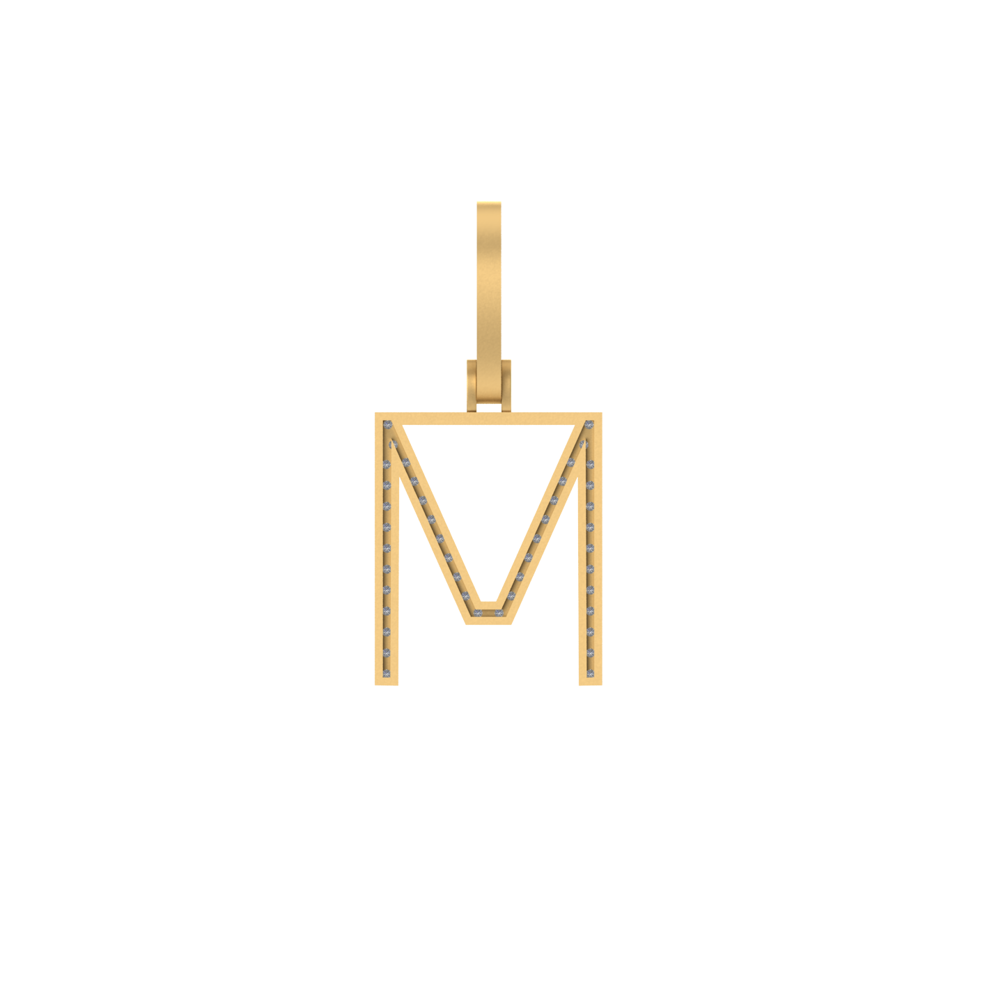 14K Gold Initial M Pendant