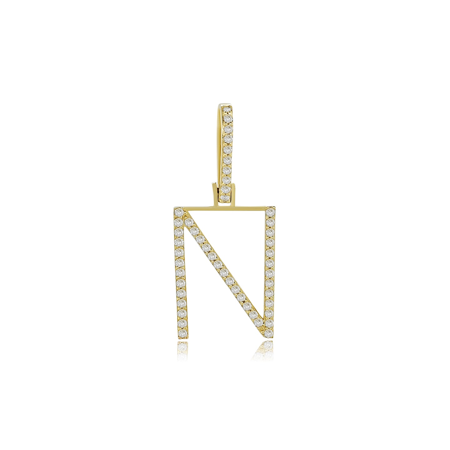 14K Gold Initial N Pendant