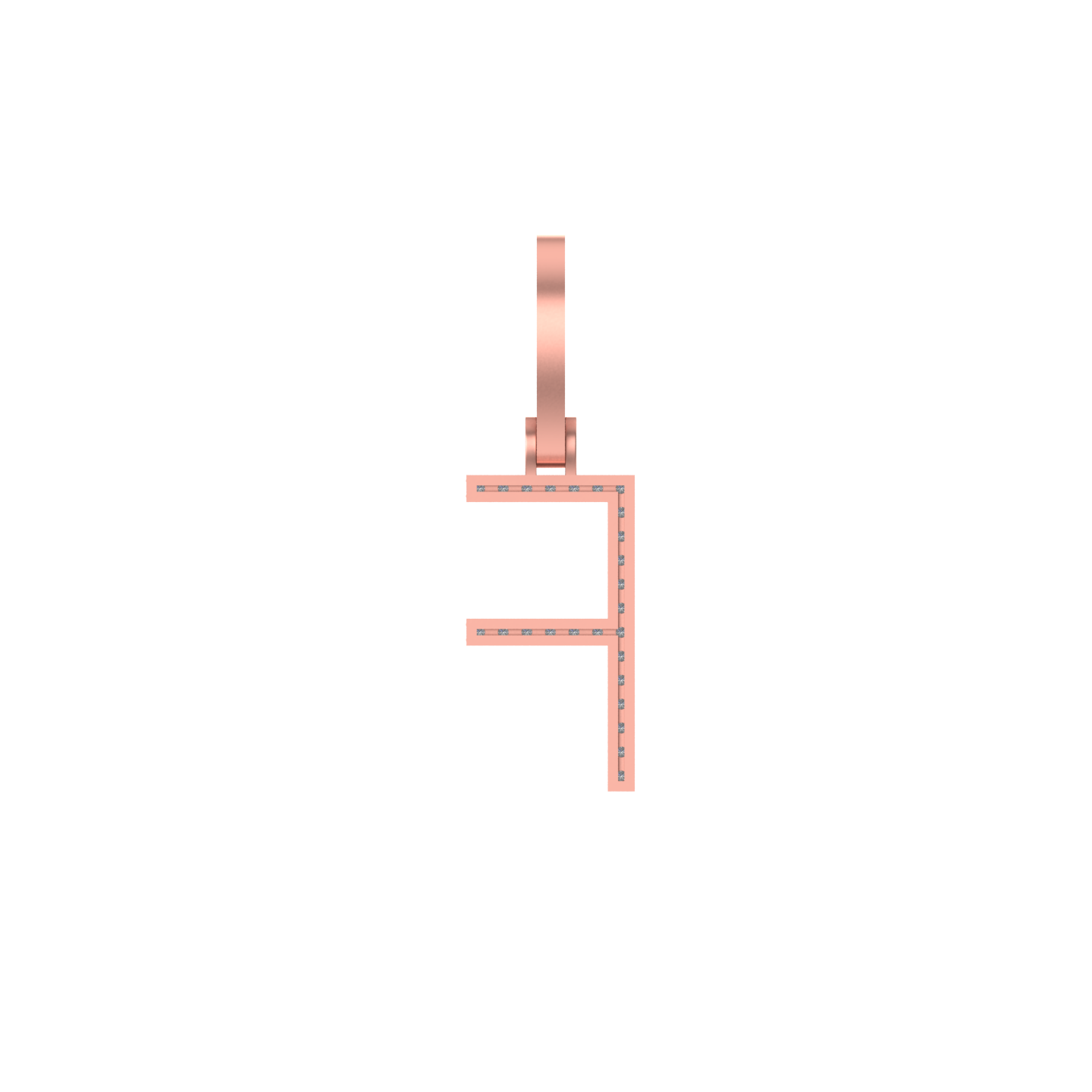 14K Gold Initial F Pendant