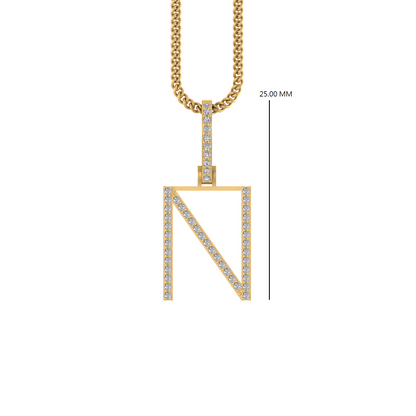 14K Gold Initial N Pendant