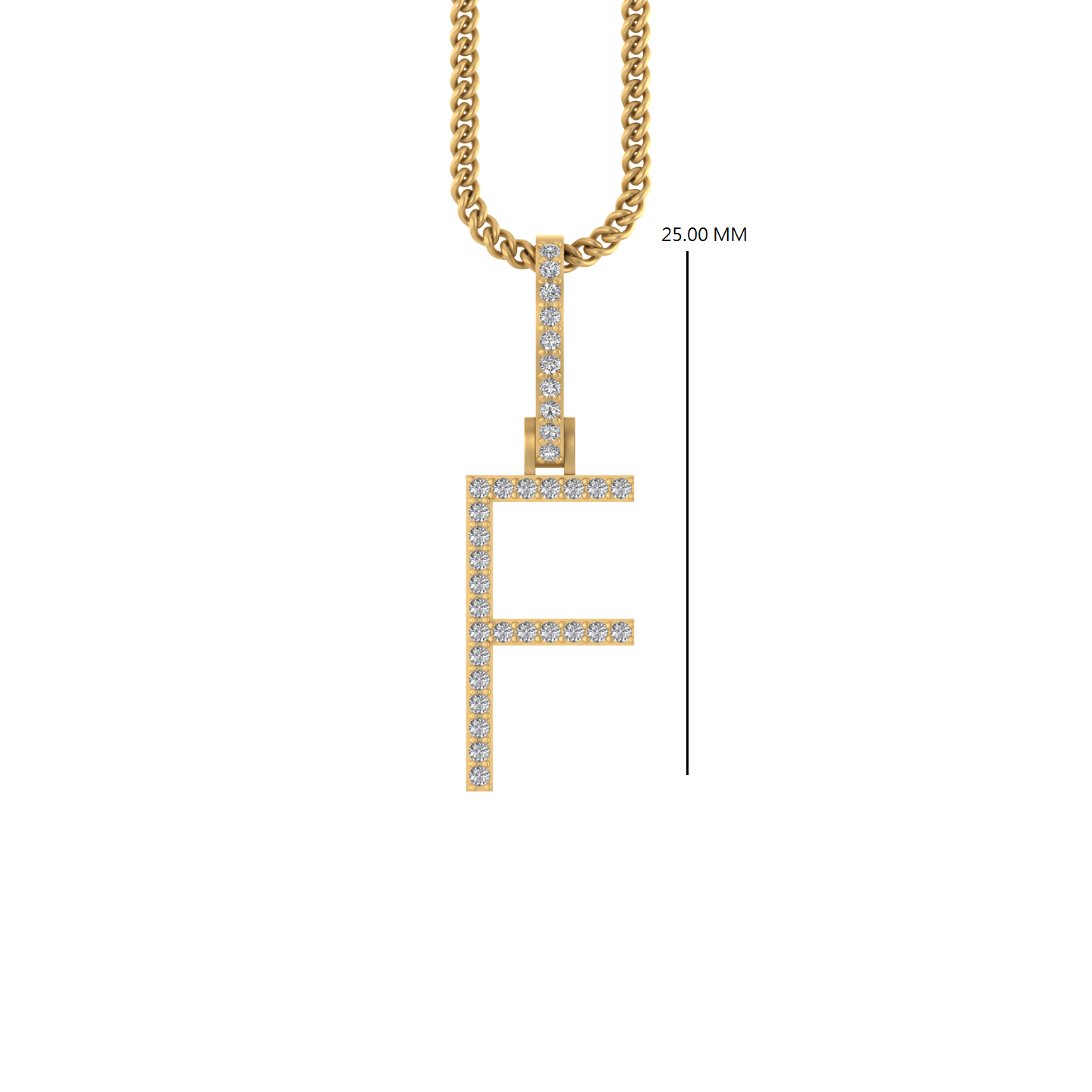 14K Gold Initial F Pendant