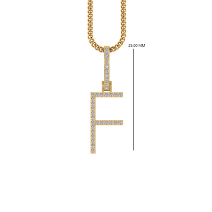 14K Gold Initial F Pendant