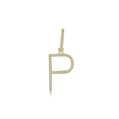 14K Gold Initial P Pendant