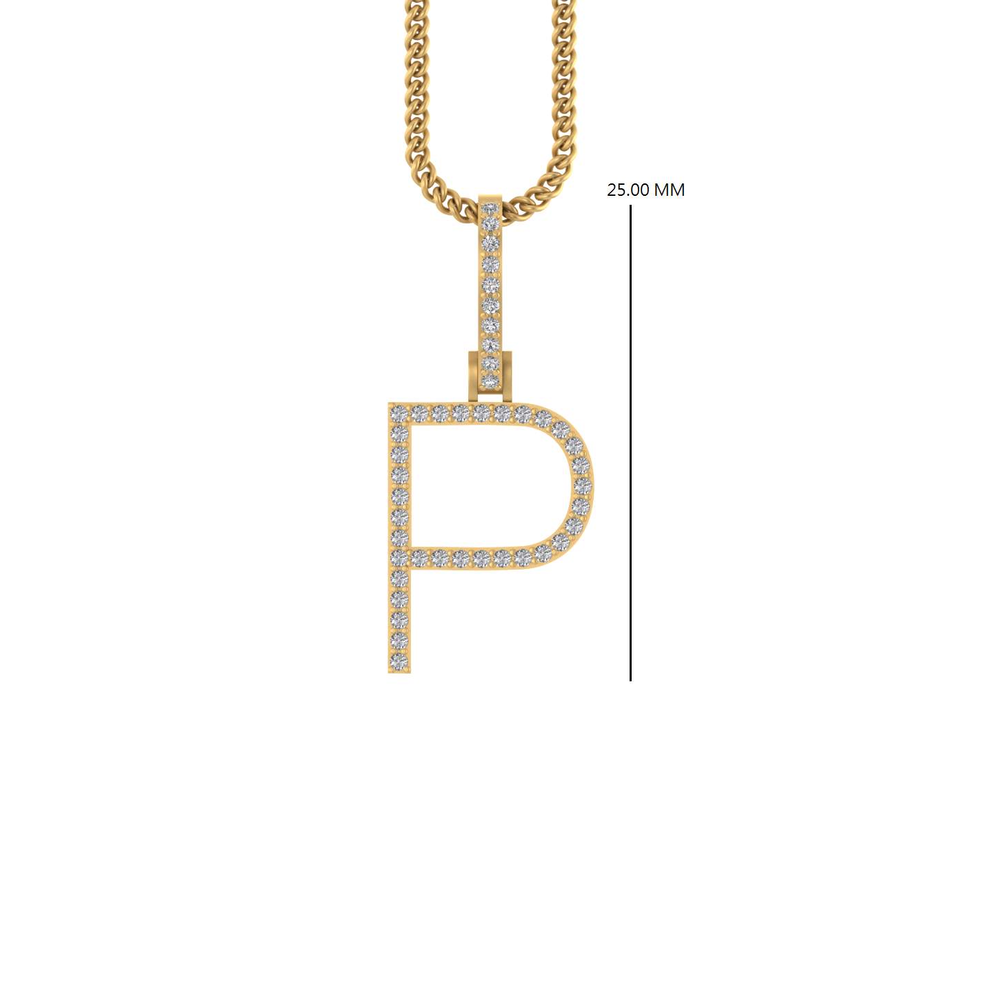 14K Gold Initial P Pendant