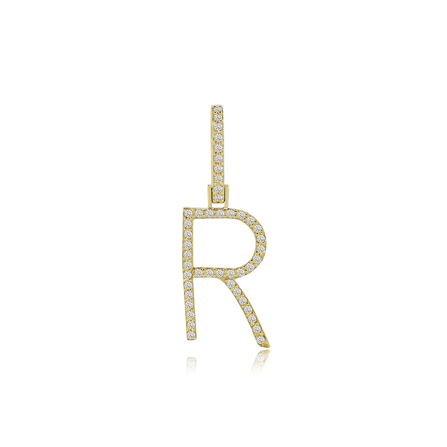 14K Gold Initial R Pendant