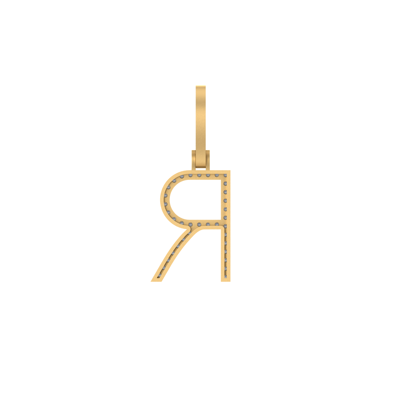 14K Gold Initial R Pendant